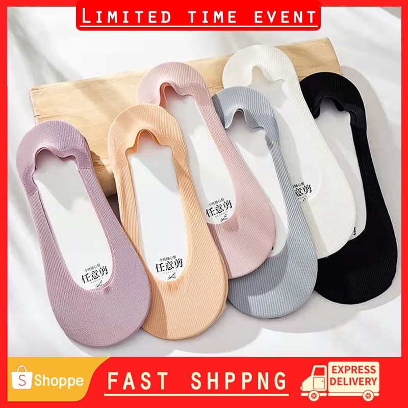 Mix Match Conjunto de 7 pares de meias de barco femininas primavera verão meias de gelo finas boca rasa meias invisíveis