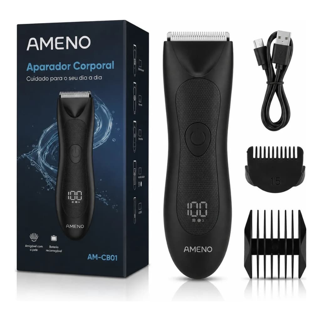 AMENO Removedor Elétrico De Pêlos De Partes Íntimas Masculinas Aparador De Cabelo Para Homens E Mulheres
