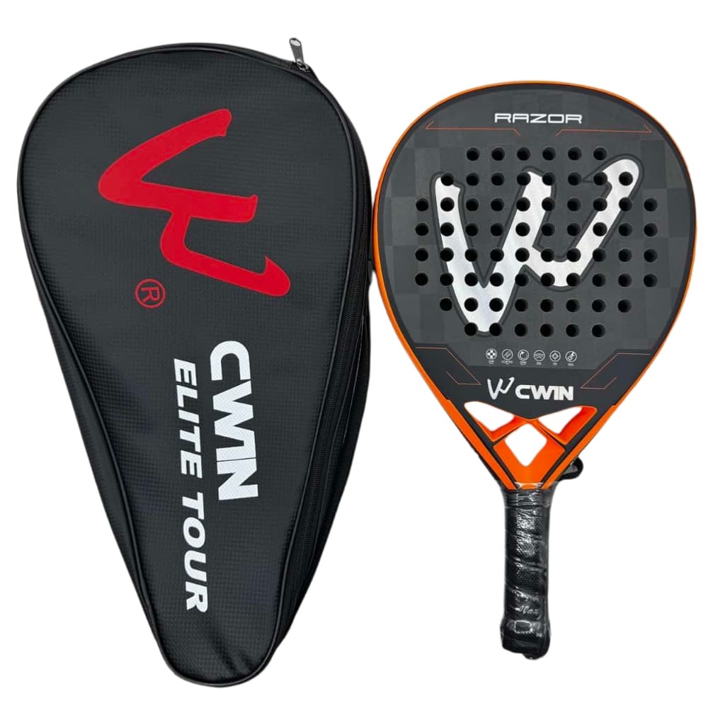Raquete CWIN RAZOR Padel , De Tênis De Remo De Fibra De Carbono 24K Com Núcleo EVA Preto Macio Giratória De Controle De