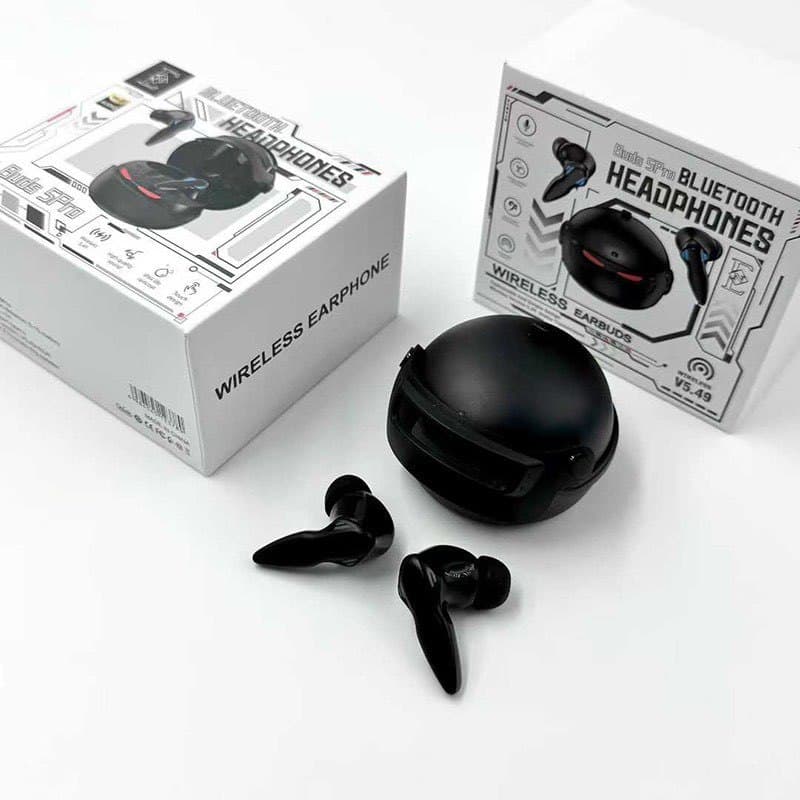 Novo BUDS 5 PRO Fones De Ouvido 3D Gaming Fone TWS Sem Fio De Baixa Latência ANC Sport Earbud
