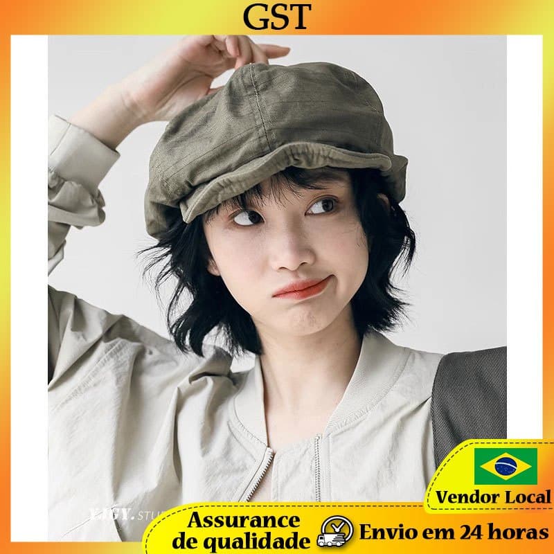 Versão grande rosto bonito pequeno estilo japonês chapéu literário feminino Retro pintor boina