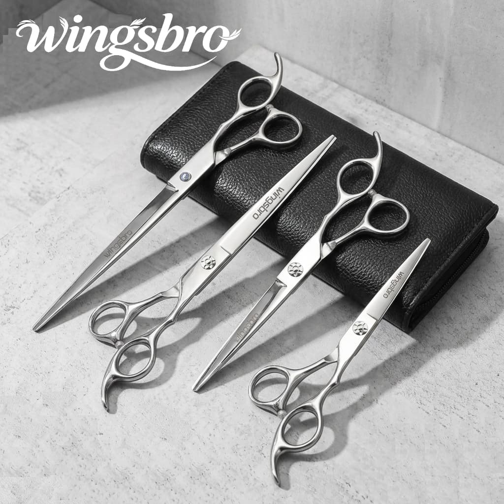 Wingbro 6 * 7 * 8 * 9 Polegada Tesoura De Cabeleireiro Corte De Cabelo Prata Aço Inoxidável-Elite Salão De Beleza Barbei