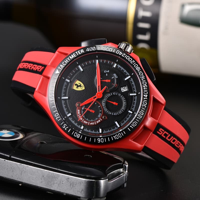 Relógio masculino relógio de quartzo de seis ponteiros FERRARI relógio de marca superior da moda