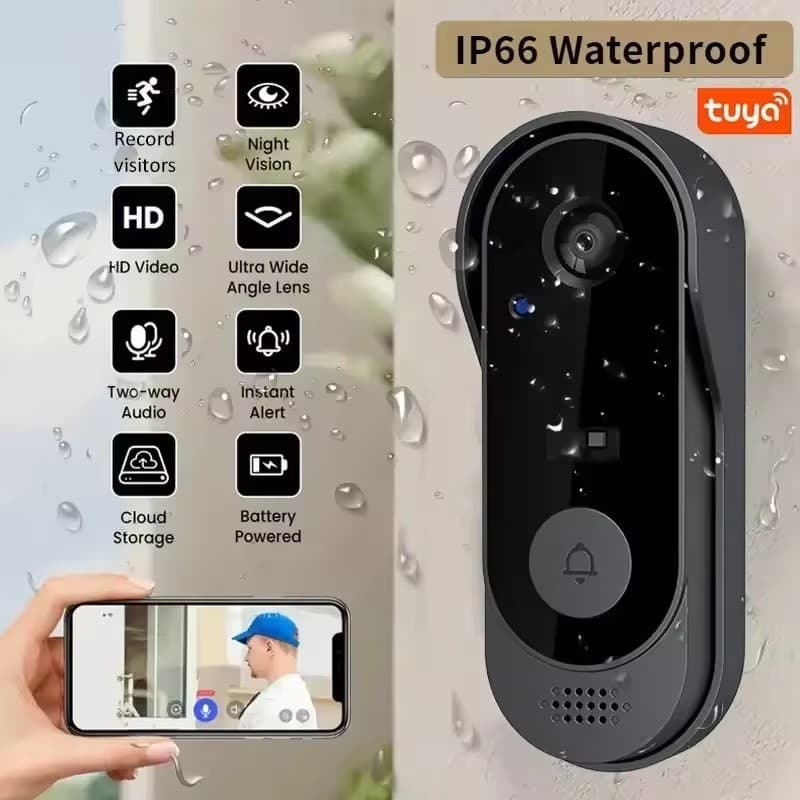 Smart Home Waterproof Door Bell 2.4G WIFI Ring Doorbell Wireless Intercom Voice Night Vision Monitors HD Video Camera