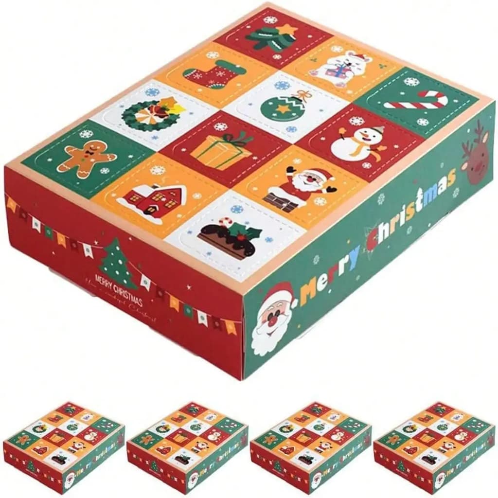 5 Pçs Criativo Caixas Surpresa De Natal DIY Engraçado 24 Dias Contagem Regressiva Caso Cego Para Fontes De Festa
