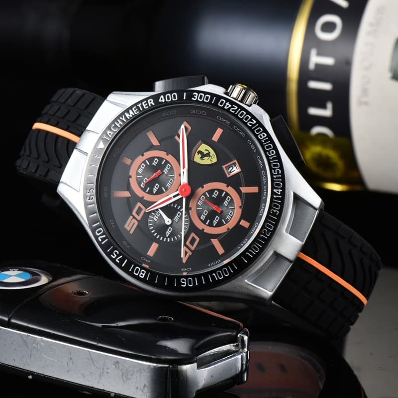 Relógio masculino relógio masculino moda seis ponteiros relógio de quartzo FERRARI relógio de pulso de marca superior F1