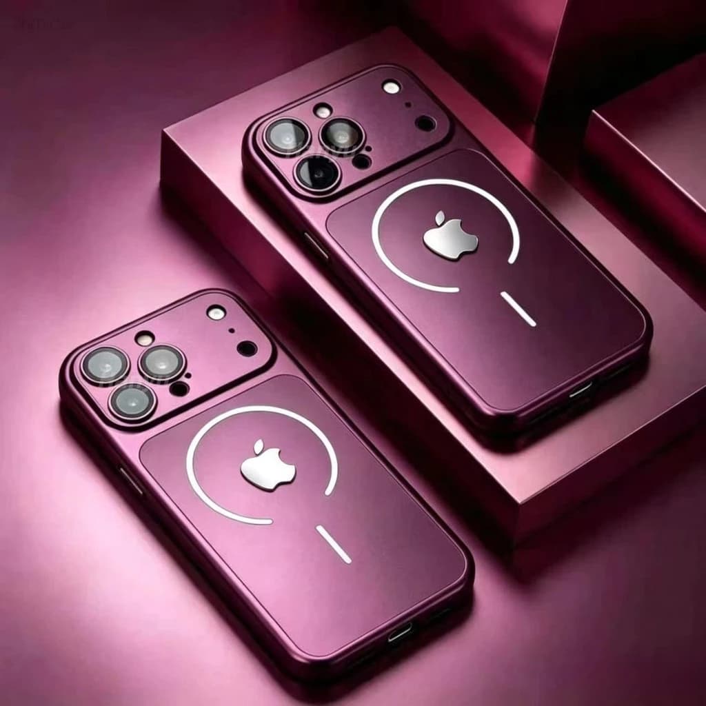 Cereja Vermelho Mudança Para Grande Janela Fosco PC Magnético Caso De Telefone IPhone 18 17 16 15 14 13 Pro Max Com Lent