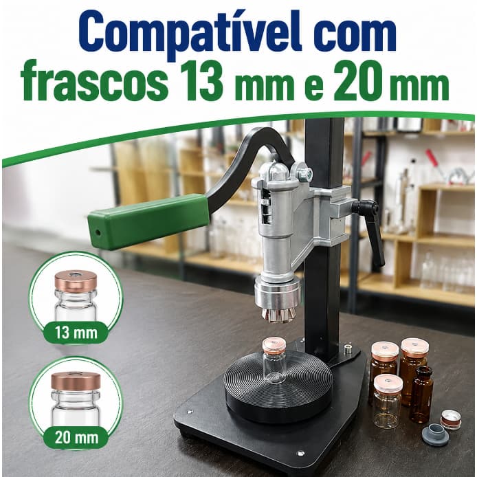 Crimpador Manual Aço Inoxidável 13/20mm Vedador Tampa Penicilina Frasco Infusão Oral FarmáciaInfusãoAmostra e Óleo Essen