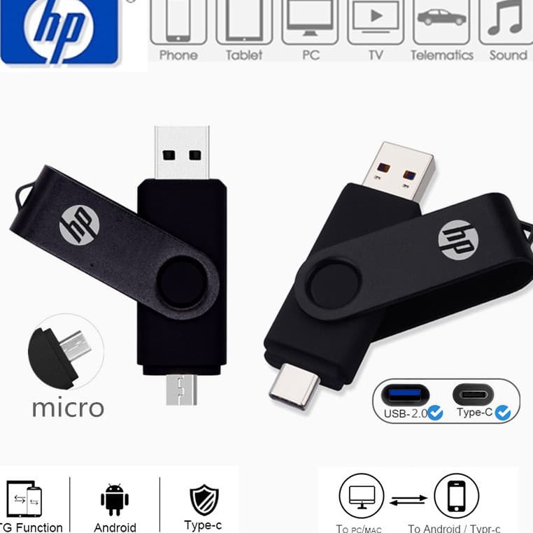 Pen Drive Tipo c/Micro OTG 64GB 128GB 256GB 2TB USB2.0 512GB 1TB PenDrive 16GB 8GB 4GB Armazenamento USB Flash