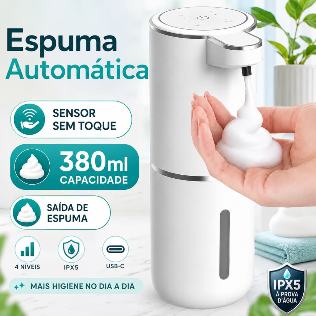 Saboneteira Dispenser Automático Sensor Infravermelho Para Sabonete Líquido Detergente Espuma