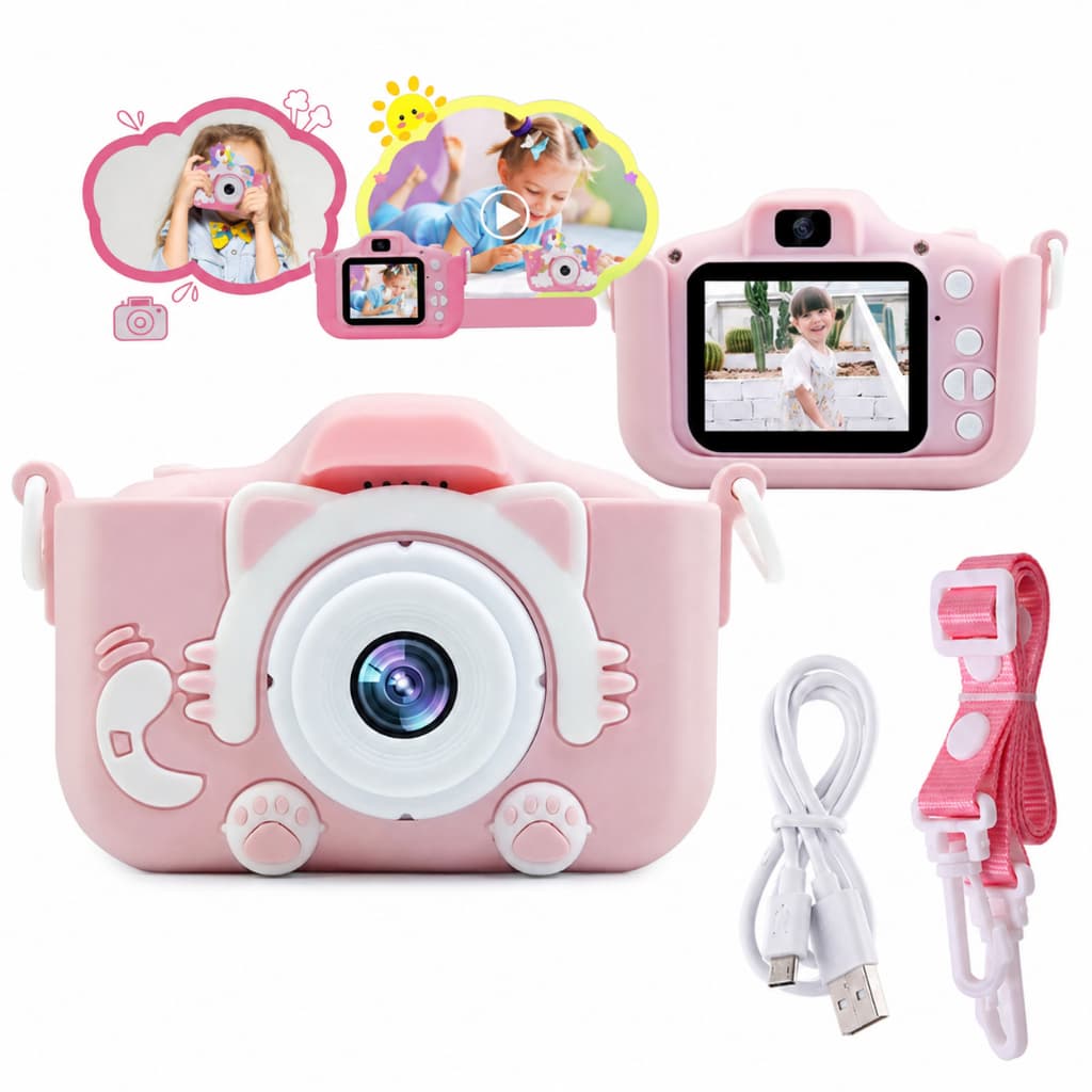 Câmera Digital infantil Câmera de vídeo infantil Câmera infantil Fotografando e gravando a máquina fotográfica Real