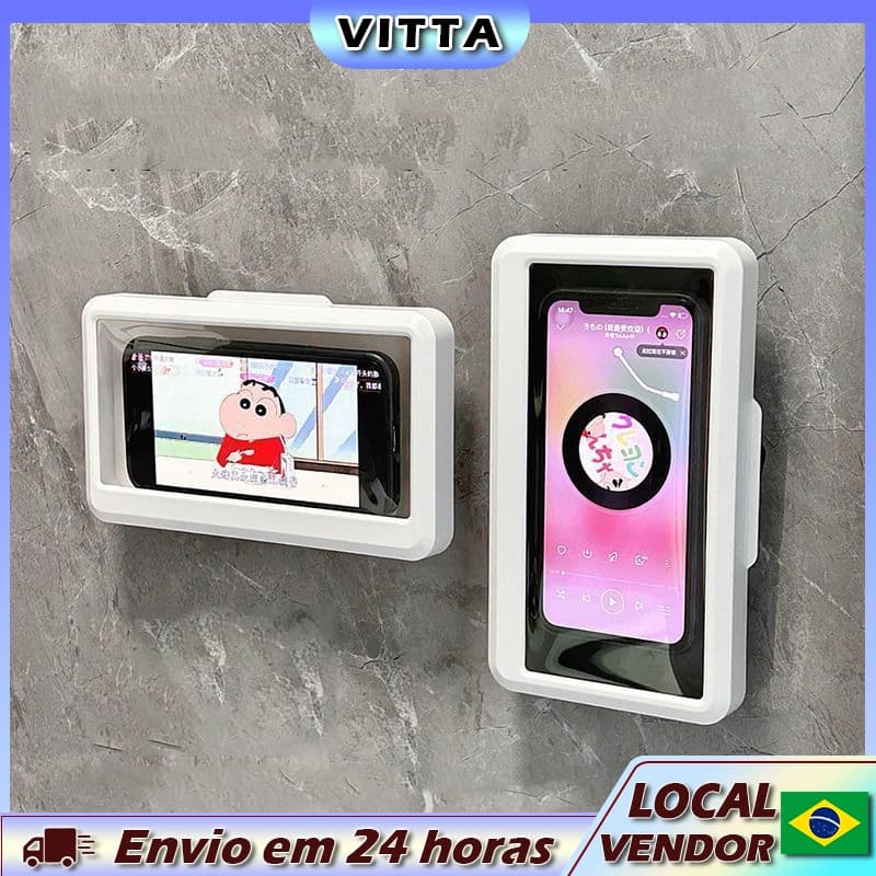 VITTA Banheiro Capa para celular à prova d'água Suporte giratório para celular Banheiro Pessoas preguiçosas Perseguindo