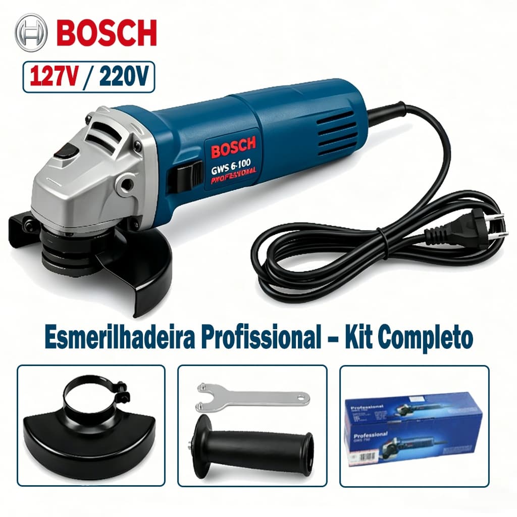 Esmerilhadeira e Lixadeira Angular  BOSCH Original Profissional 1000W Lixadeira Elétrica Serra Elétrica