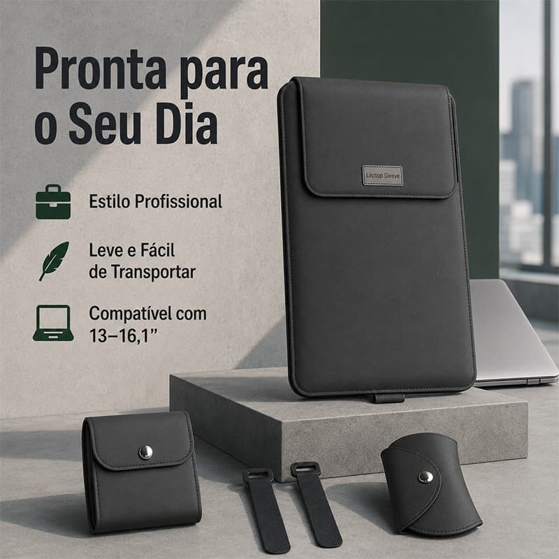 Case Capa Notebook Air M1 / M2 Notebook Multifuncional Macbook Em Couro 4 Em 1, 13-14 Pol Base