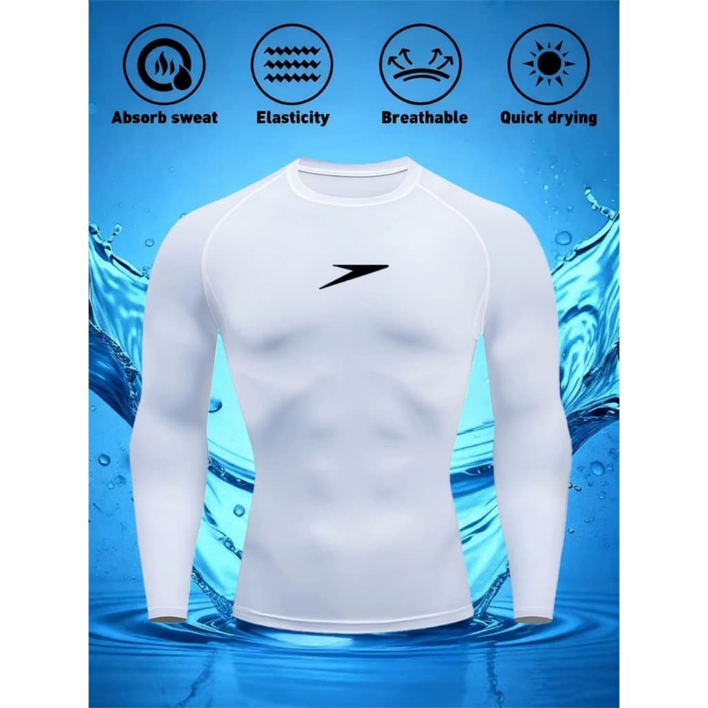 Impresso de manga comprida roupas de secagem rápida esportes correndo roupas de treinamento de Fitness masculino respirá