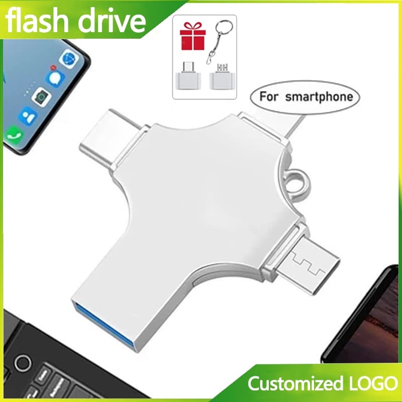 Unidade Flash quatro em um TYPE-C 32GB-2TB USB3.0 Unidade U de armazenamento de alta velocidade