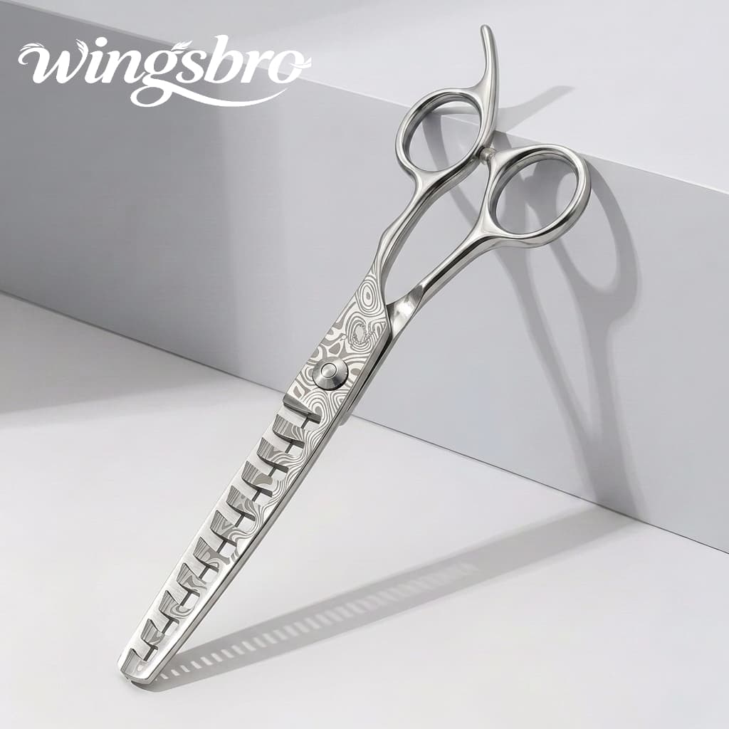 wingsbro 6.5 Polegadas Tesoura De Desbaste Profissional Para Salão De Barbeiro , Cabeleireiro Corte De Cabelo Uso Domést