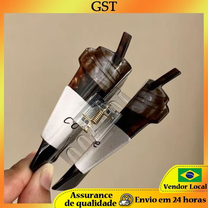G GTS novo estilo moda gelo americano xícara de café Grab clip tubarão acessórios para o cabelo elegante grampo de cabel