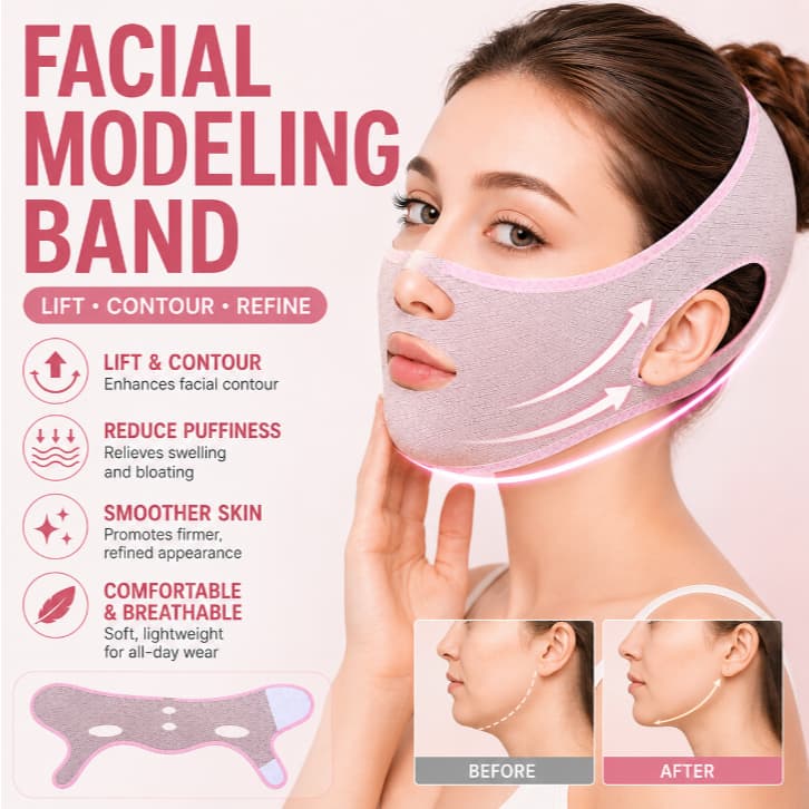 Facial Modeling Band with Lifting Effect, Assists in Facial Contour and Skin Appearance