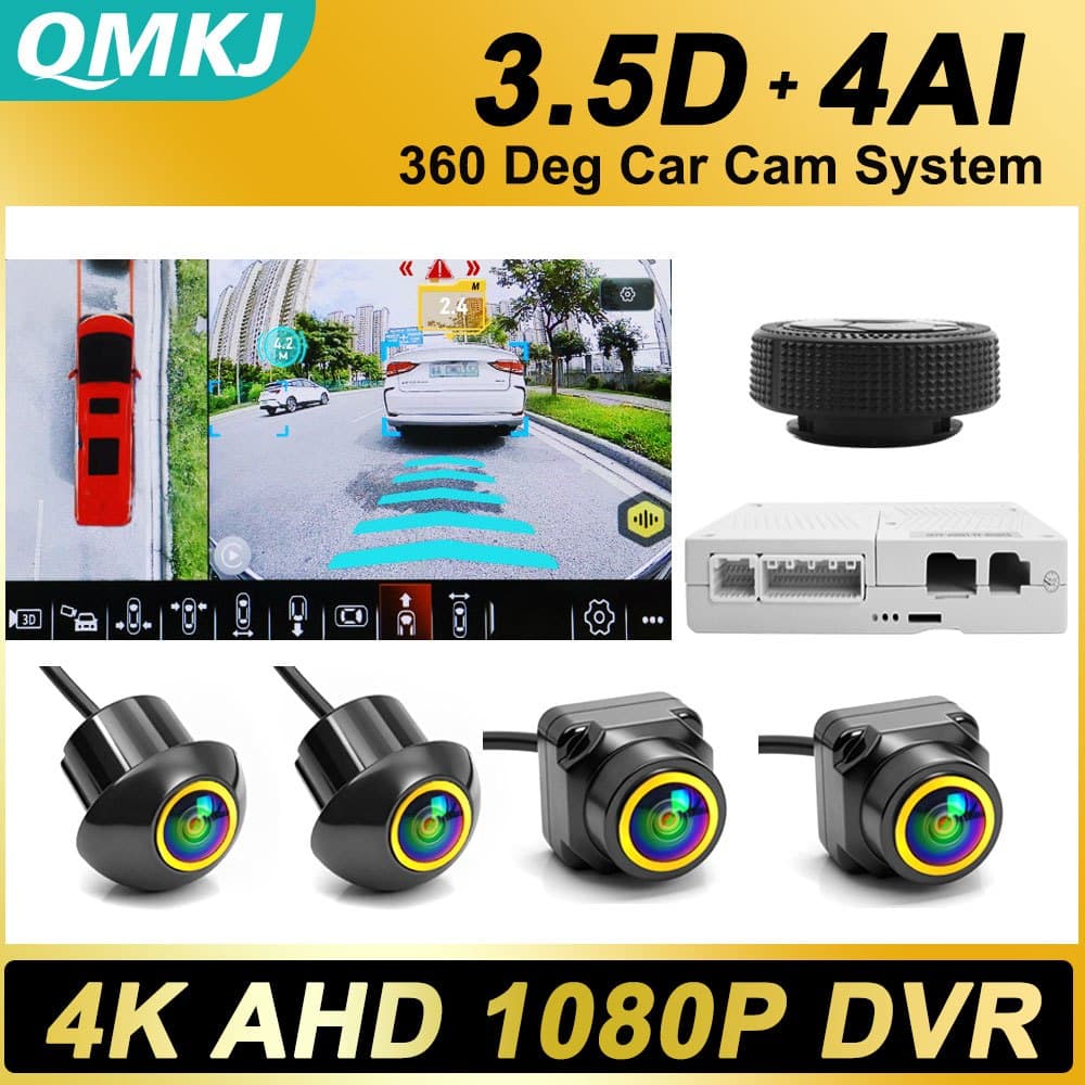 3.5D + 4AI Sistema De Câmera De Carro De 360 Graus AHD 1080P Monitoramento De Visão Surround Gravação De 4 Vias WDR Notu