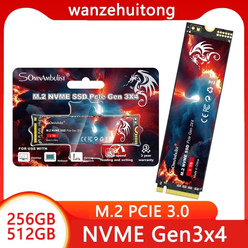 Unidade de estado sólido integrada NVMe SSD M.2 SSD 256 GB-128 GB PCIe 3.0 X4