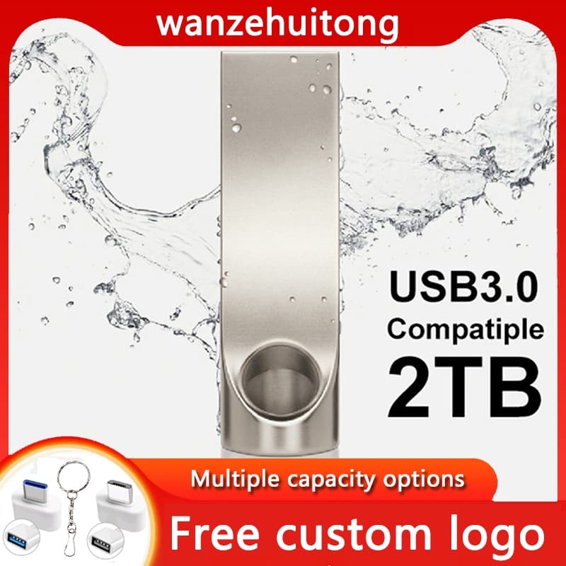 Unidade Flash USB de Metal durável, transmissão de alta velocidade USB3.0, 32 GB-2 TB à prova d'água