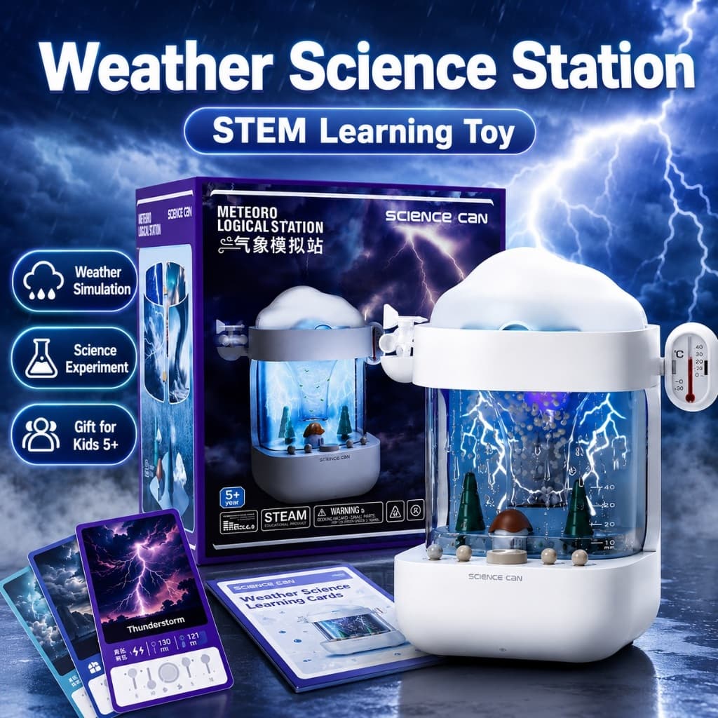 Kit De Experimento Científico Para Estação Meteorológica STEM Simulação Meteorológico Brinquedo Educacional Crianças