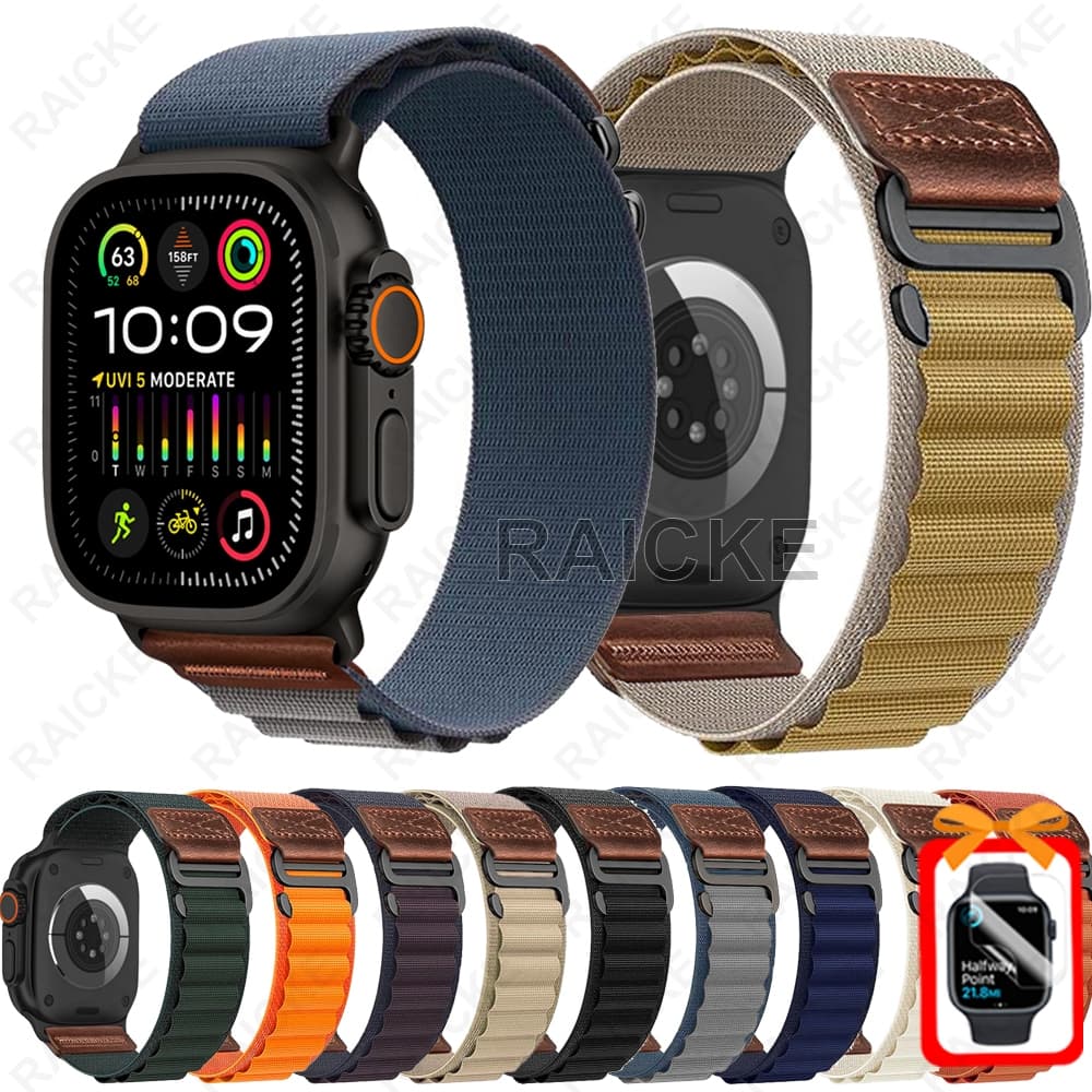 Pulseira Esportiva De Nylon Para iWatch Série 11/10/9/8/7/6/5/4/3/SE Ultra 2 49mm 46mm 44mm 45mm 41mm 42mm 40mm 38mm