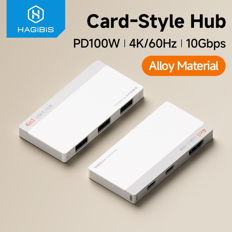 Hagibis Ultra Fino USB C Hub Multiport Tipo Conversor Adaptador Para Laptops 5Gbps/10Gbps Dados 4K HDMI PD Macbook Pro A