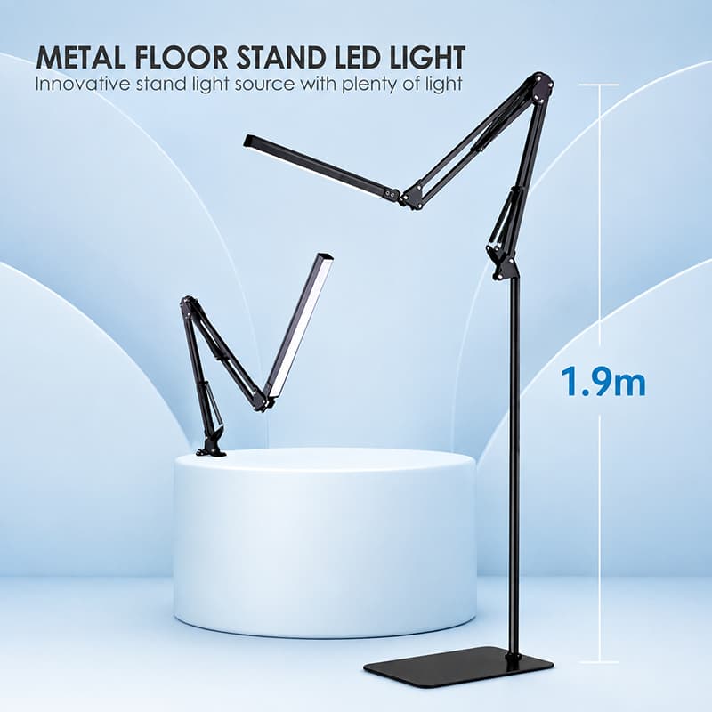 luminária de piso 190cm bivolt articulada chão pedestal coluna lustre metal Luz LED