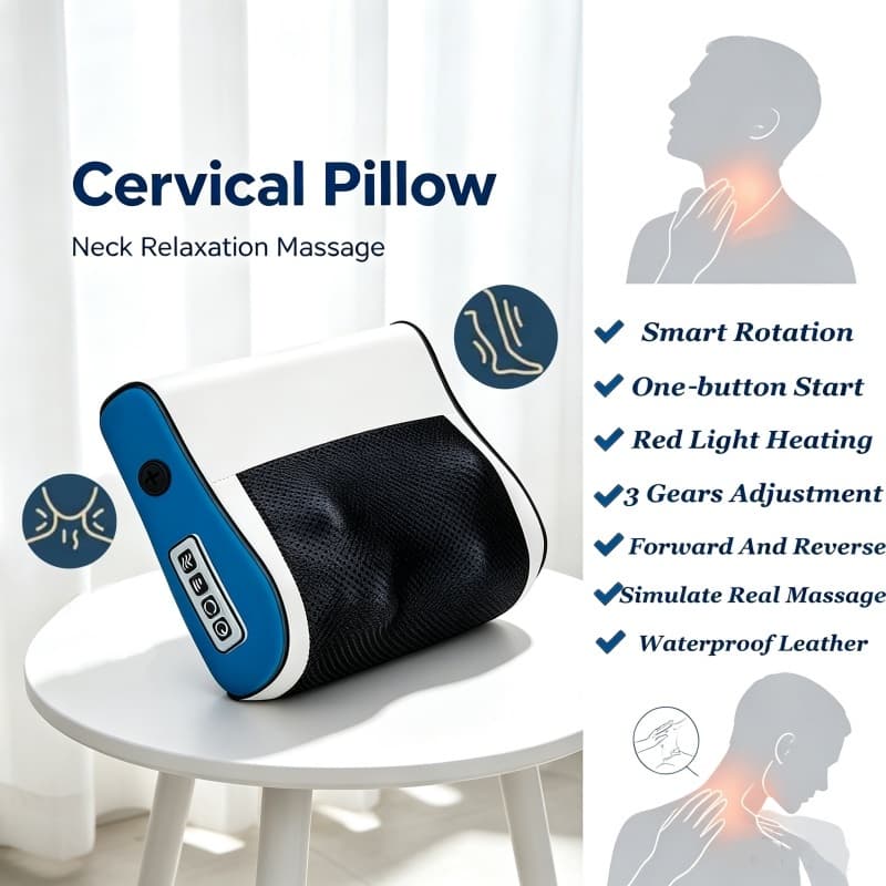 Travesseiro Massageador De Pescoço Com Aquecimento Inteligente , Multifuncional , Para , Cintura , Costas , Ombro , Uso