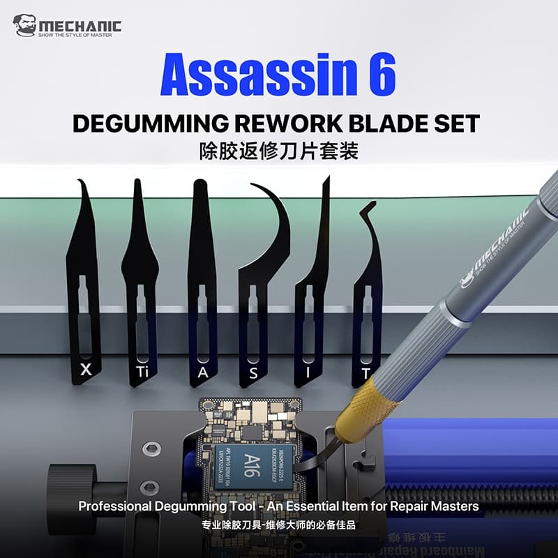 Conjunto Mecânico De 6 Lâminas , Faca De Manutenção BGA Para Telefone CPU CHIP IC Remover Cola Desmontar Ferramentas De