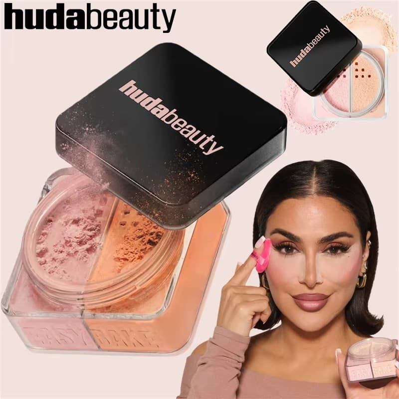 HudaBeauty Easy Bake Pó Solto Iluminador Corretor Duo Controle De Óleo De Longa Duração Rosto Natural Maquiagem Brilhant