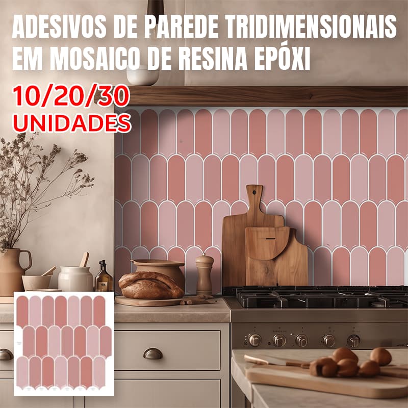 KIT10/20/30 Placas Adesivas Parede Autocolante 3D Porcelanato Autoadesivo Proteção Dupla