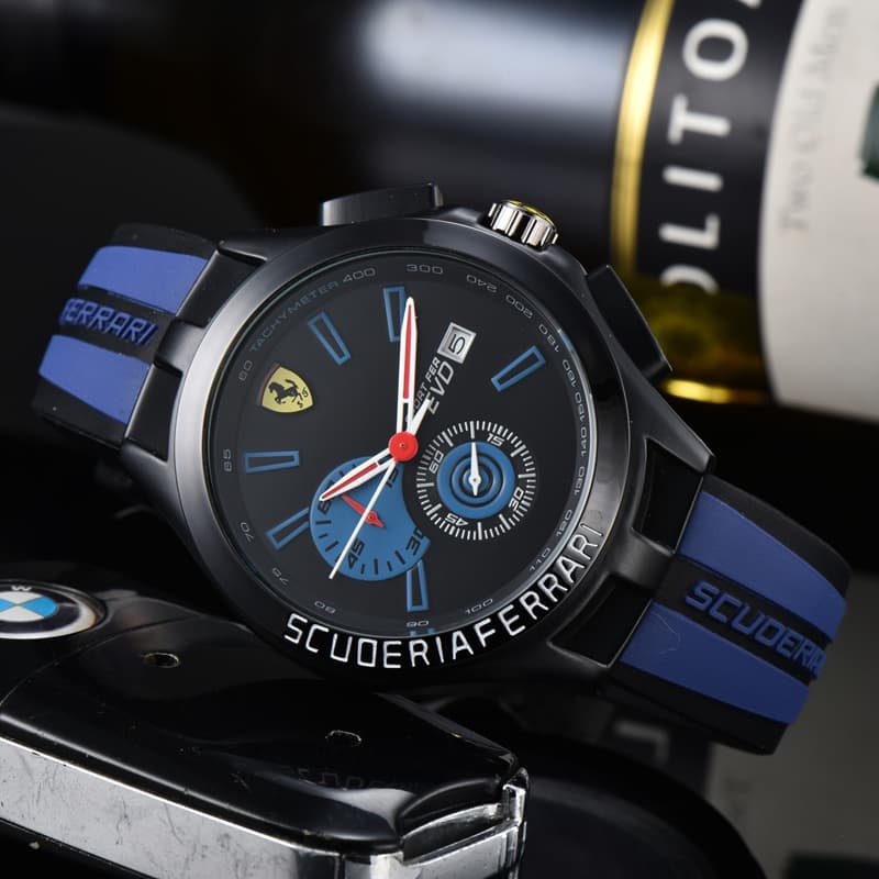 Relógio masculino relógio de quartzo de seis mãos FERRARI relógio clássico marca superior moda F1 fórmula de corrida EVD