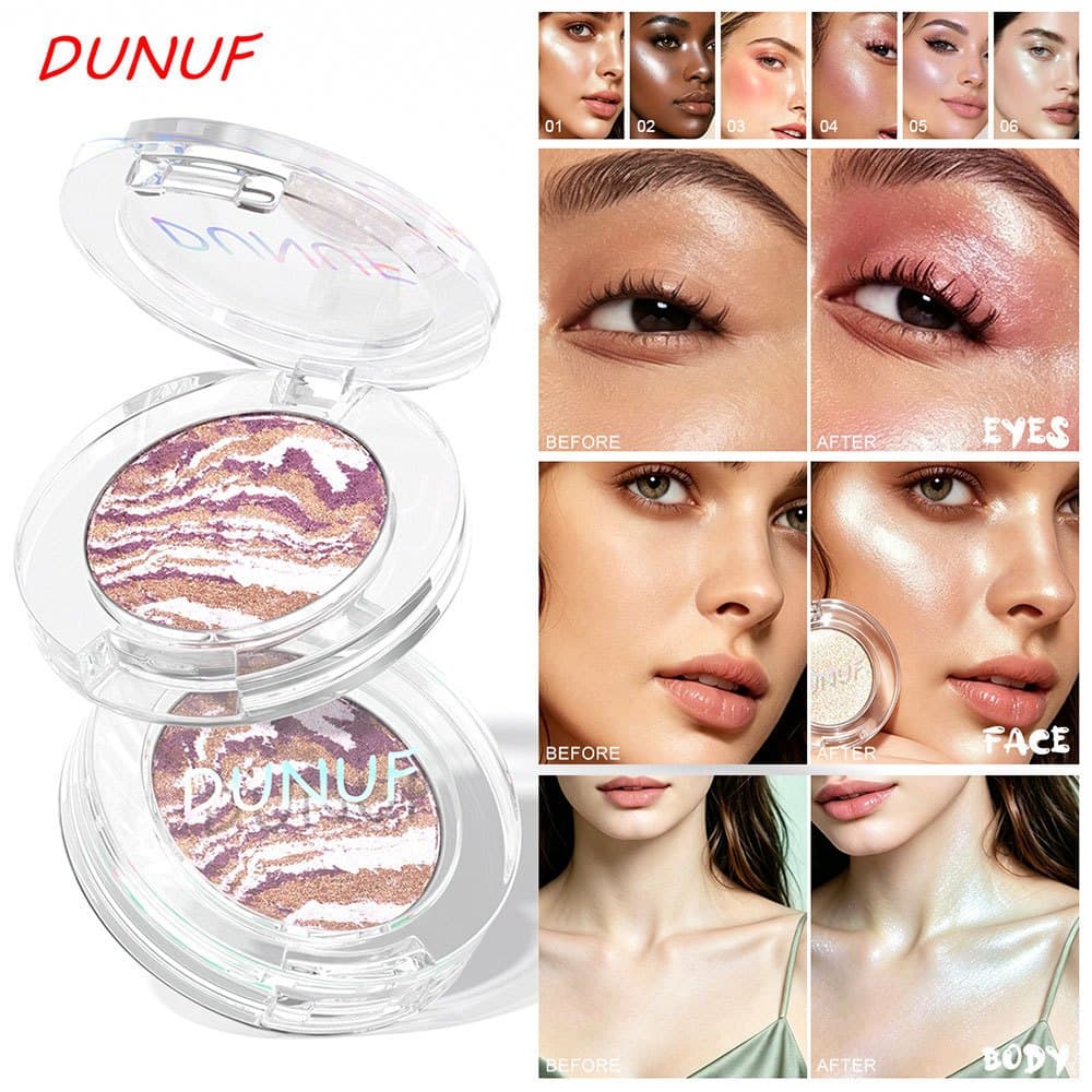 Paleta De Iluminador Shimmer Pearl , Multiuso Para Sombra , Blush , Brilho Facial E Contorno