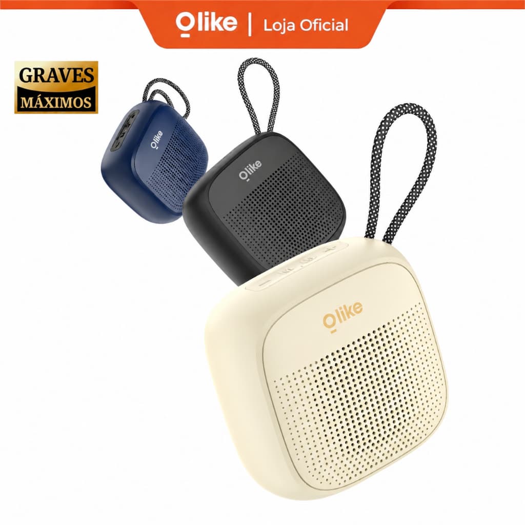 Caixa de Som Bluetooth Olike SF7 Mini Portátil  Graves Potentes, Sem Fio e Resistente à Água IPX5