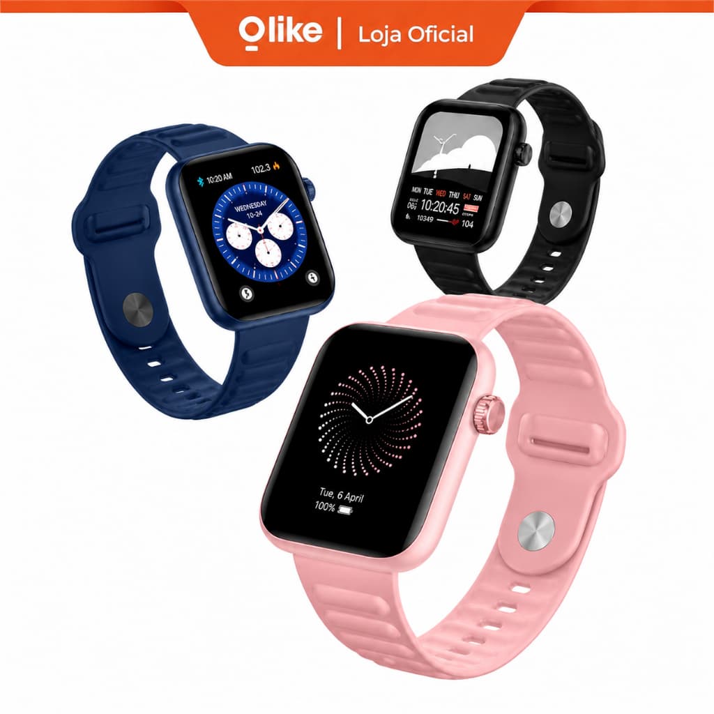 Olike Meta S1 1ATM Smartwatch Relogio Bateria de Até 20 Dias com Modos Esportivos e Monitoramento de Saúde