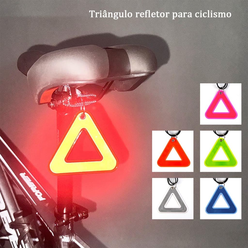 Placa triangular reflexiva de sela de ciclismo/placa triangular reflexiva suspensa