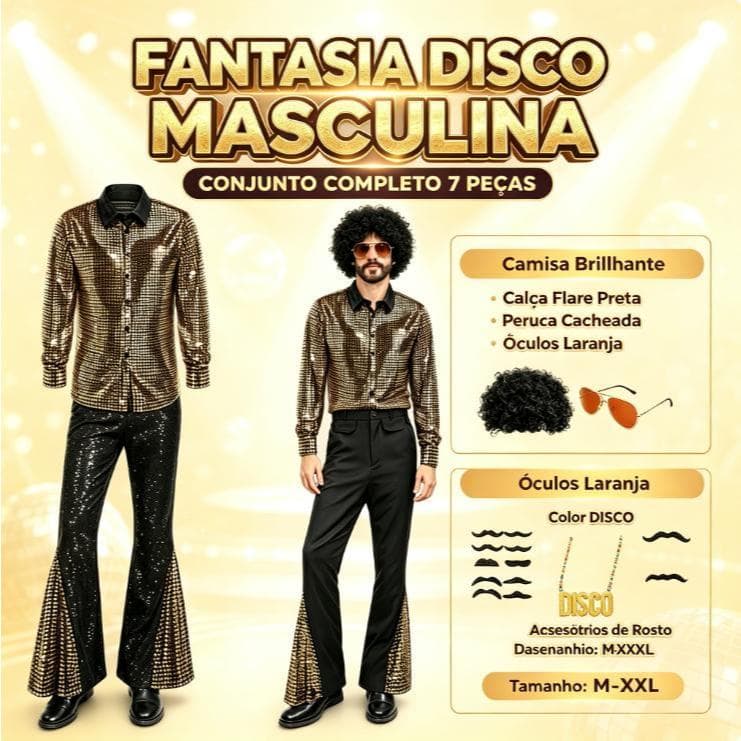 Traje de desempenho masculino discoteca 2026 camisa de manga comprida masculina calças Retro terno cos traje de desempen