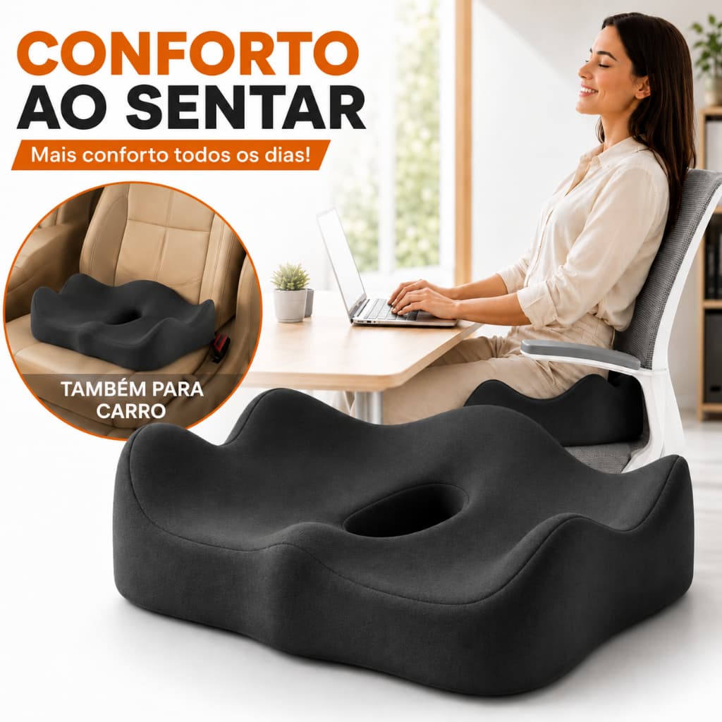 almofada ergonômica espuma de memória assento ortopédico para cadeira escritório alívio dor cóccix hemorroidas