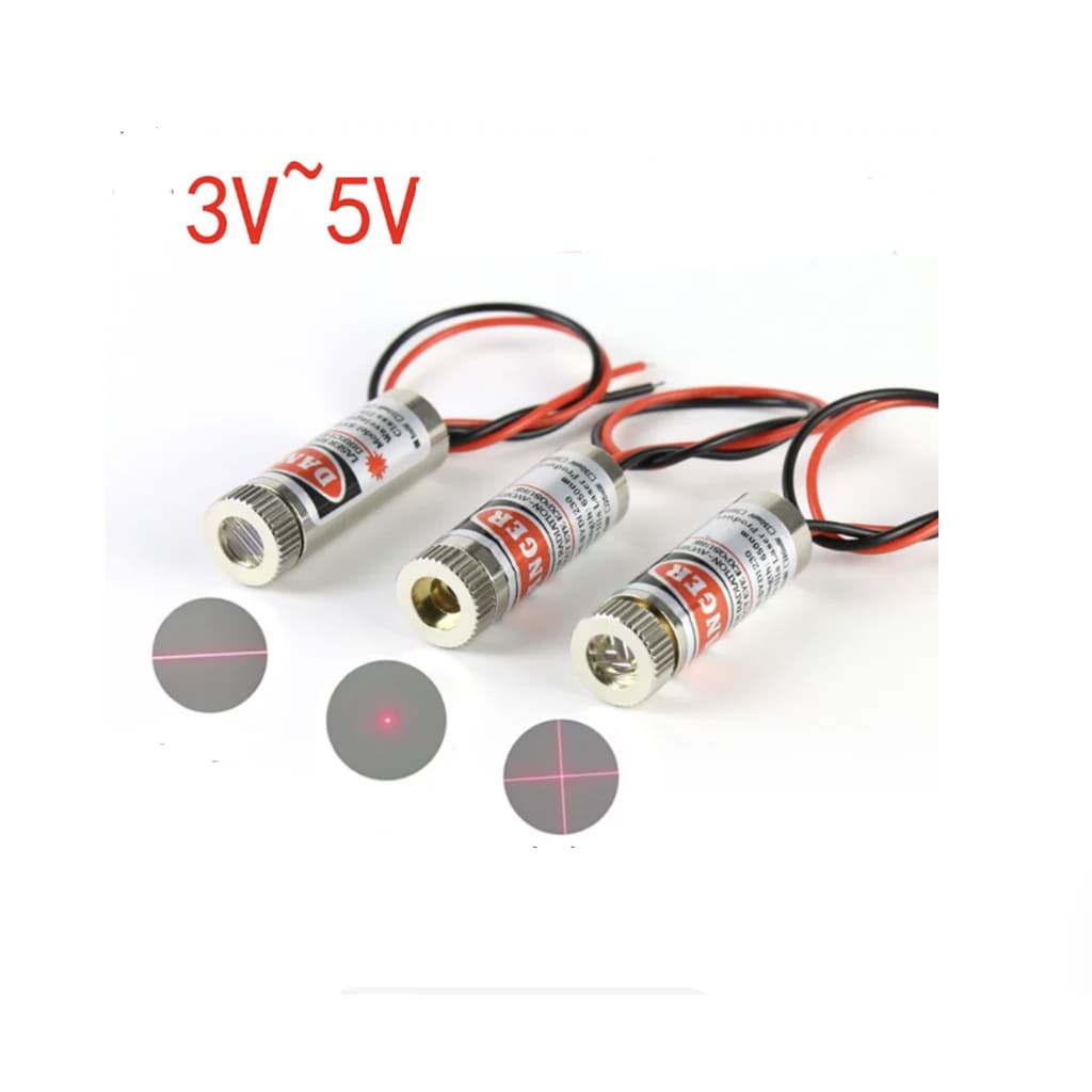 Tubo laser ajustável/ponto/cruz/módulo laser vermelho plano 5mW