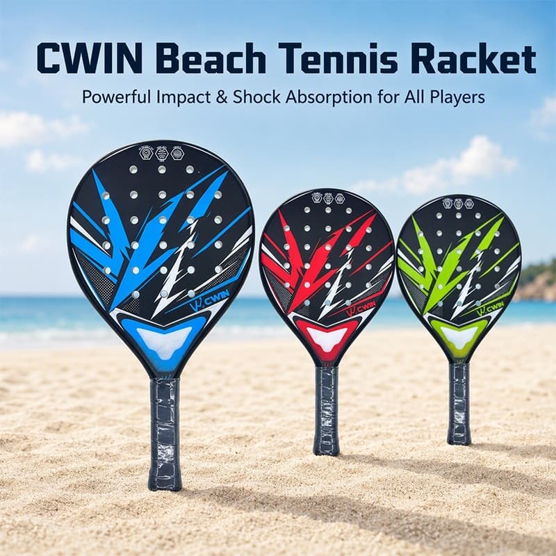 Raquete De Tênis De Praia CWIN Núcleo De Absorção De Choque De EVA De Superfície Plástica , Com Saco De Armazenamento Pa