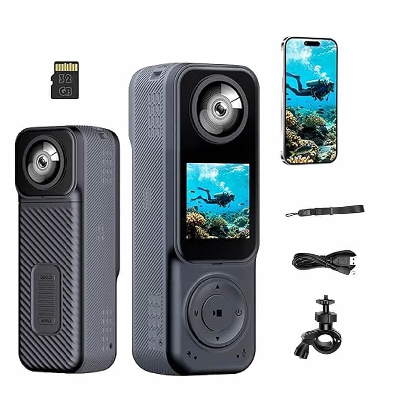 Câmeras Esportivas 4K + 2K Lente Dupla WiFi 130 ° Câmera De Ação Grande Angular De Vídeo , Visão Noturna , Capacete De B