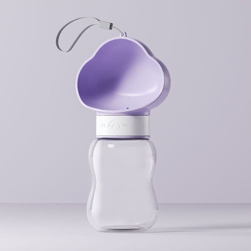 Nuvem Pet Outing portátil cordão Design rotativo saída de água fonte potável ao ar livre cão gato alimentação água combi