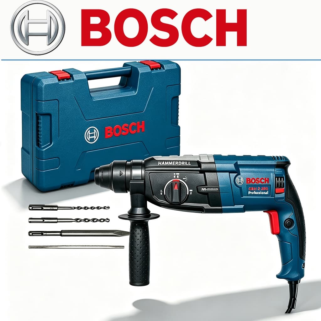 Bosch  Martelete Furadeira de Impacto  Potência forte Rotativo  Rompedor Demolidor Perfurador 1600w Com Acessorios