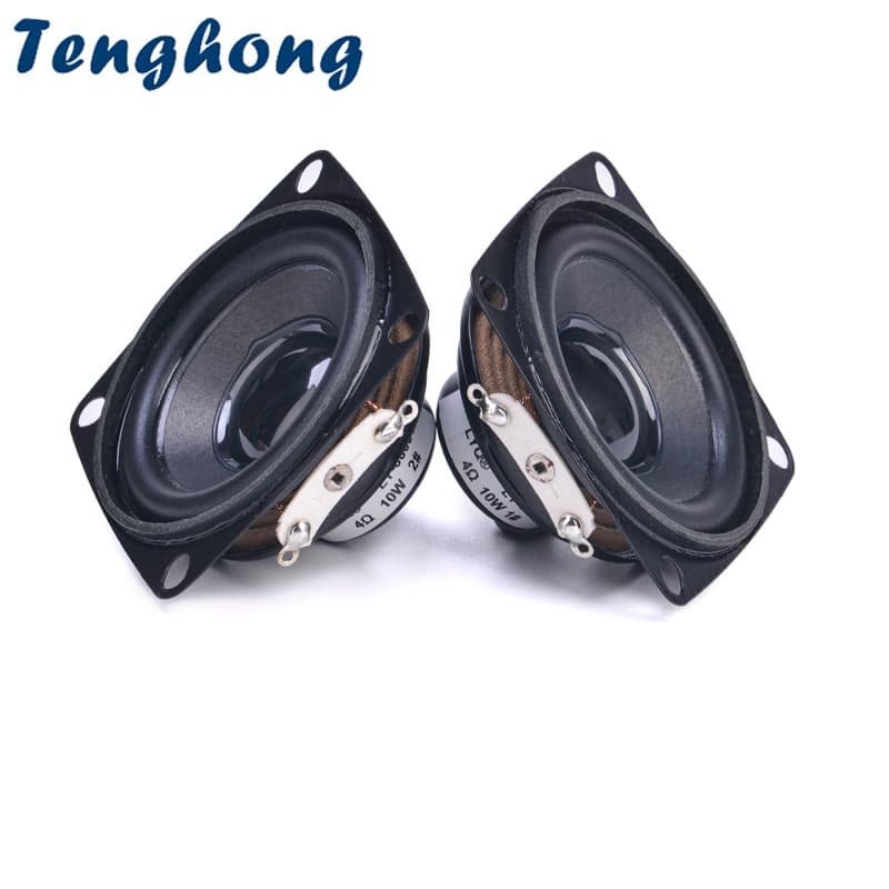 Tenghong 2pcs 2 Polegada 53MM Unidade De Alto-Falante De Médio Alcance 4 Ohm 10W 16 Núcleos Borda De Borracha Curvada Me