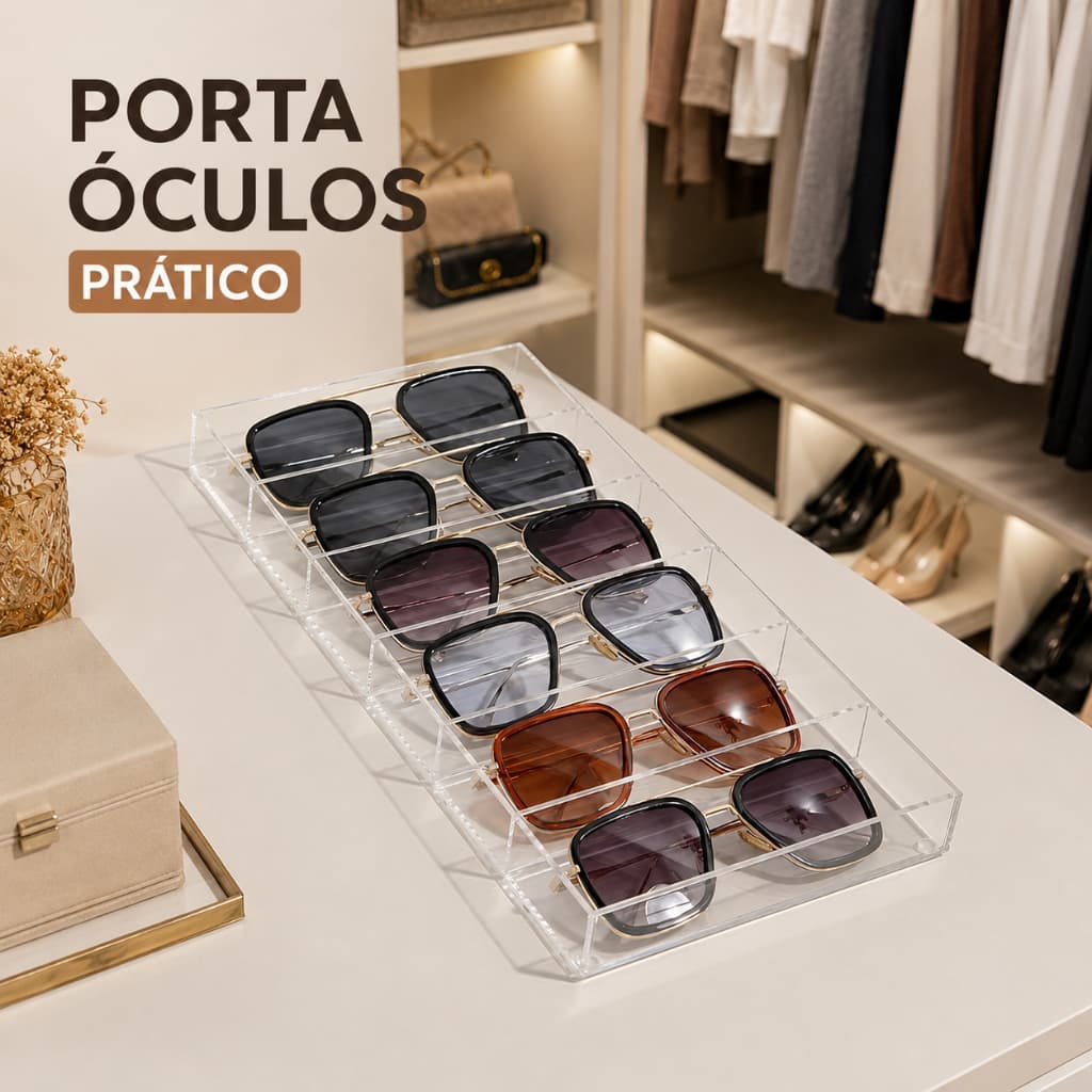Bandeja Grande Porta Óculos Nichos Acrilico Organizador Caixa Porta Joias E Acessóros Para Gavetas Armário Guarda Roupa