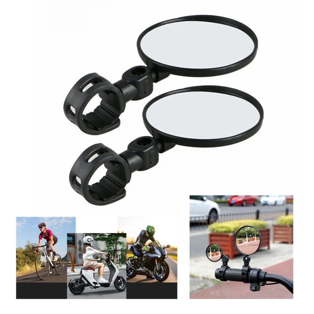 Espelho retrovisor para bicicleta elétrica, instalação sem perfuração, HD, espelho retrovisor de campo grande, diâmetro