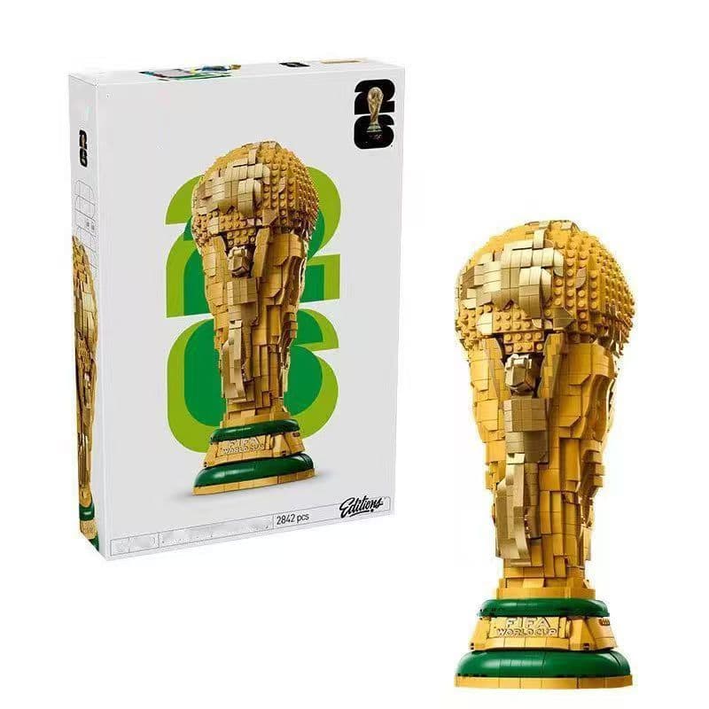 1200 Peças Lego Building Blocks World Cup Hercules Cup Foot Boy Assembled Craft Brinquedos educativos Toy Fan Gift